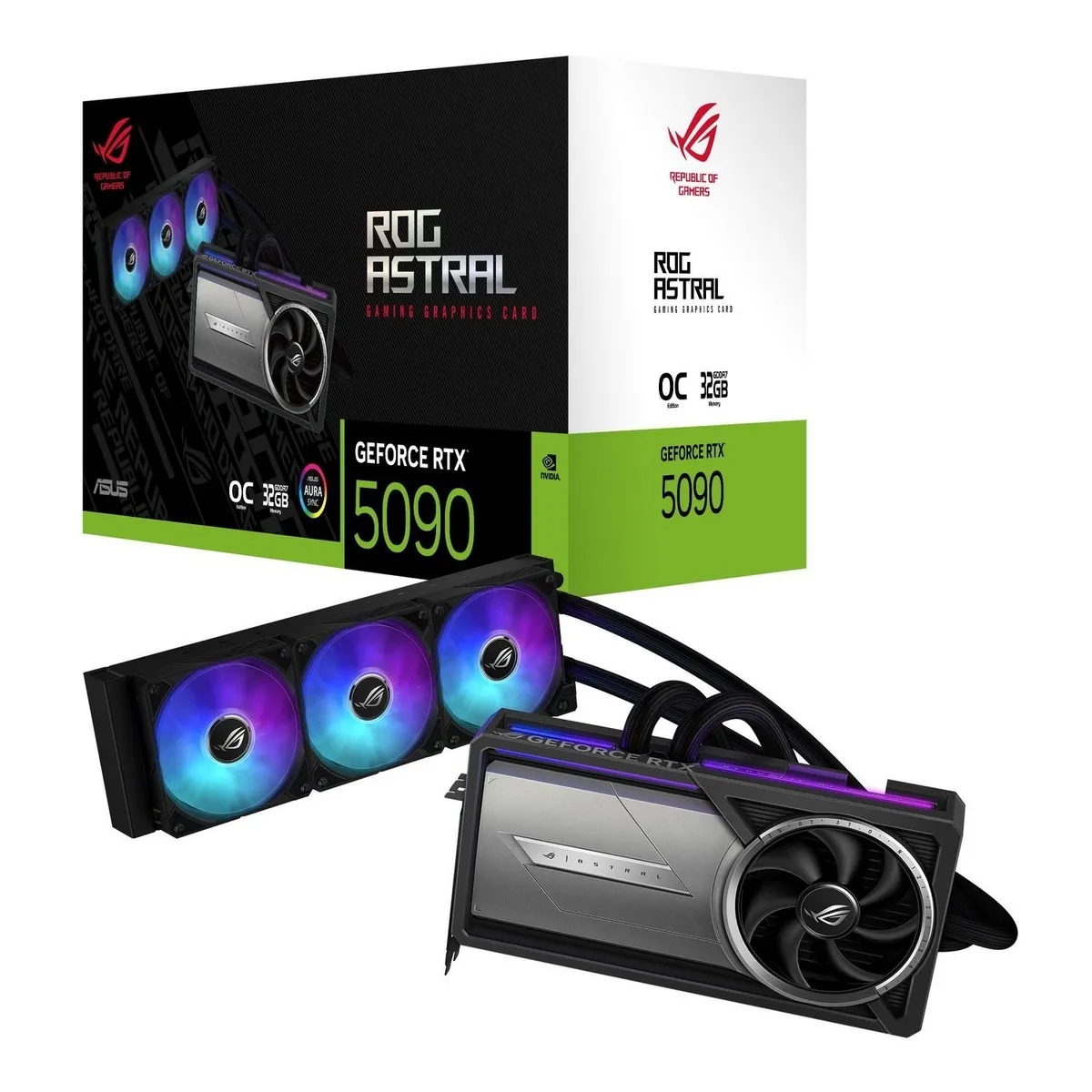 Відеокарта GF RTX 5090 32GB GDDR7 ROG Astral LC Gaming OC Asus (ROG-ASTRAL-LC-RTX5090-O32G-GAMING) - зображення 1