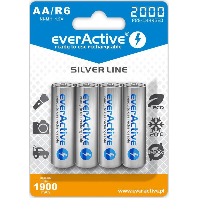 Акумулятор everActive AA/HR06 Ni-MH 2000mAh BL 4шт - мініатюра 2