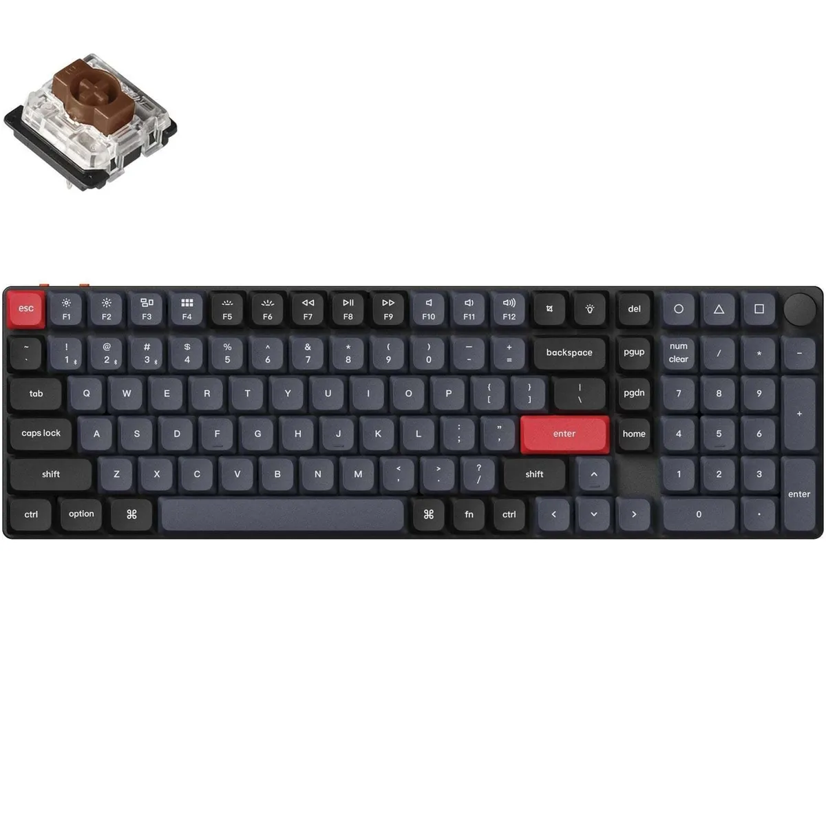 Клавіатура бездротова Keychron K17 Pro, Gateron MX 2.0 Brown, White Led UA Black (K17P-A3-UA) - мініатюра 2