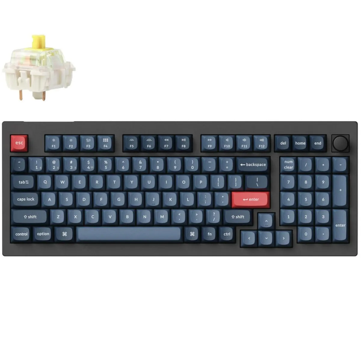 Клавіатура бездротова Keychron V5 Max, Gateron Jupiter Banana, Hot-Swap, RGB UA Black (V5M-D4-UA) - мініатюра 2