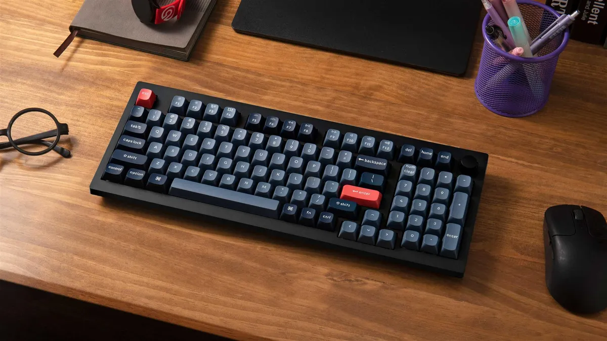 Клавіатура бездротова Keychron V5 Max, Gateron Jupiter Banana, Hot-Swap, RGB UA Black (V5M-D4-UA) - мініатюра 6