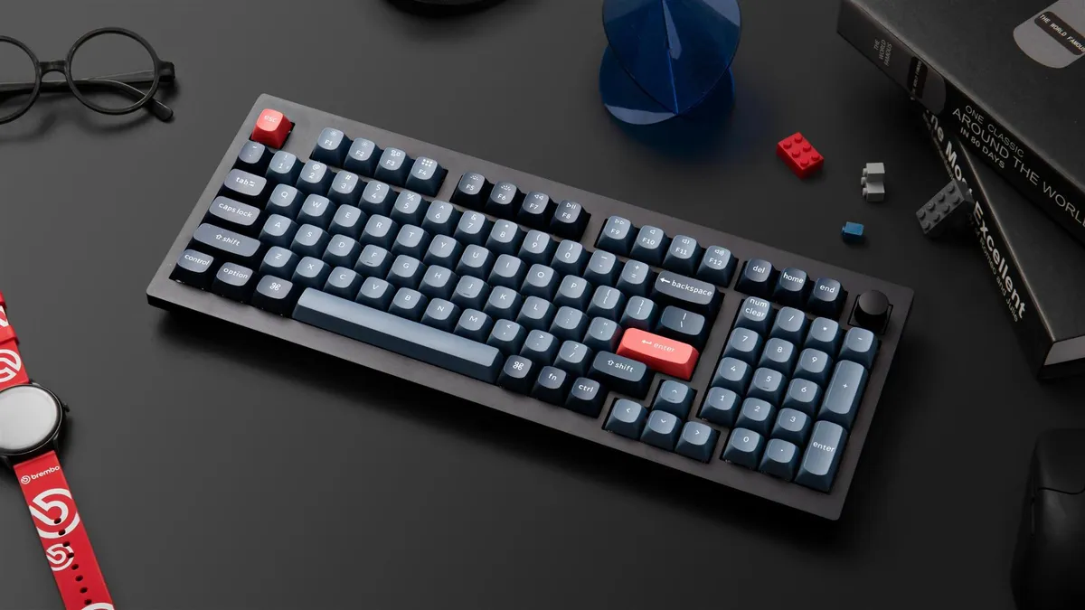 Клавіатура бездротова Keychron V5 Max, Gateron Jupiter Banana, Hot-Swap, RGB UA Black (V5M-D4-UA) - мініатюра 7