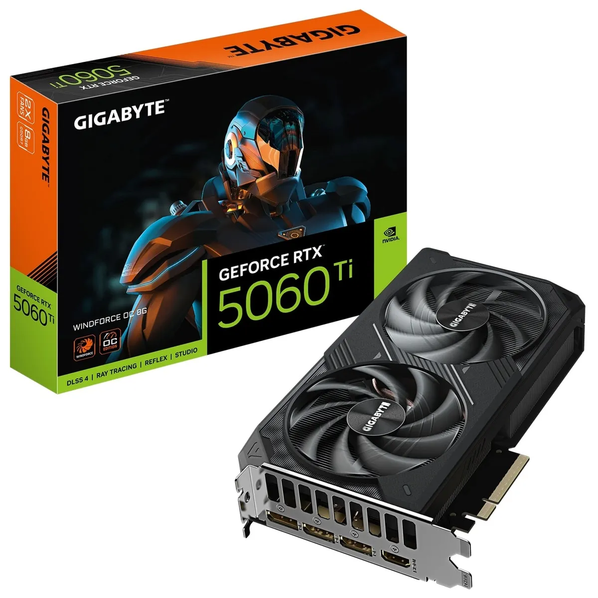 Відеокарта GF RTX 5060 Ti  8GB GDDR7 Windforce OC Gigabyte (GV-N506TWF2OC-8GD) - мініатюра 10