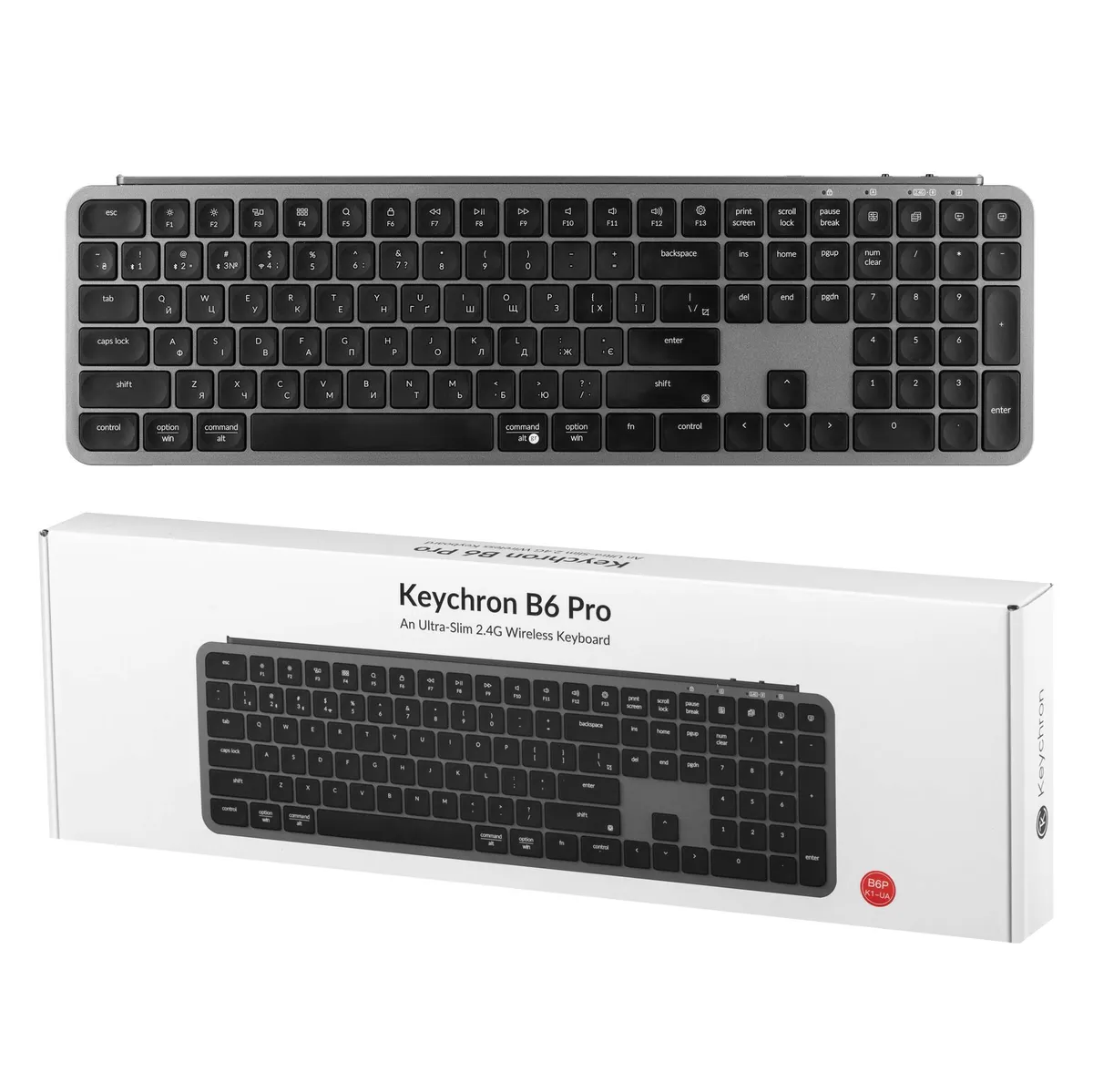 Клавіатура бездротова Keychron B6 Pro Space Gray (B6P-K1-UA) - мініатюра 8