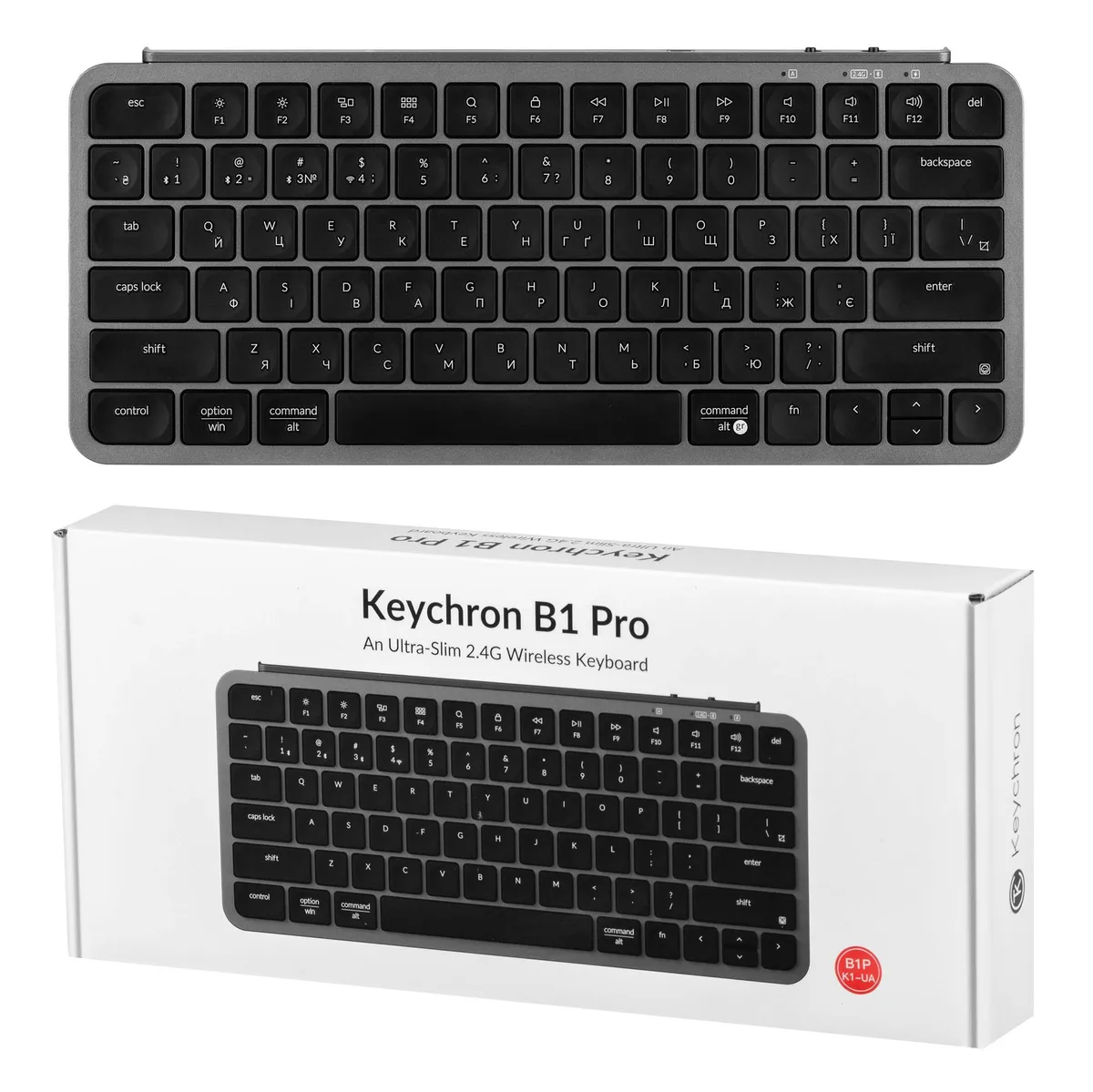 Клавіатура бездротова Keychron B1 Pro Space Gray (B1P-K1-UA) - мініатюра 8