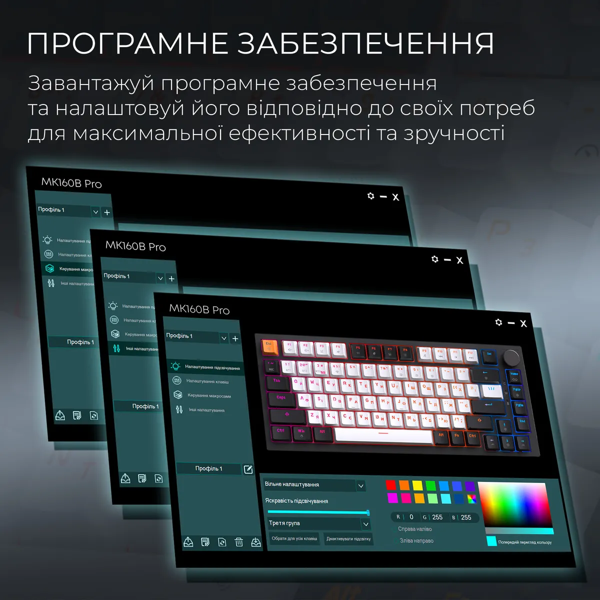 Клавіатура бездротова GamePro Asgard Valhalla QLAB Sakura Switch Black (MK160-B-QS-PRO) - мініатюра 10