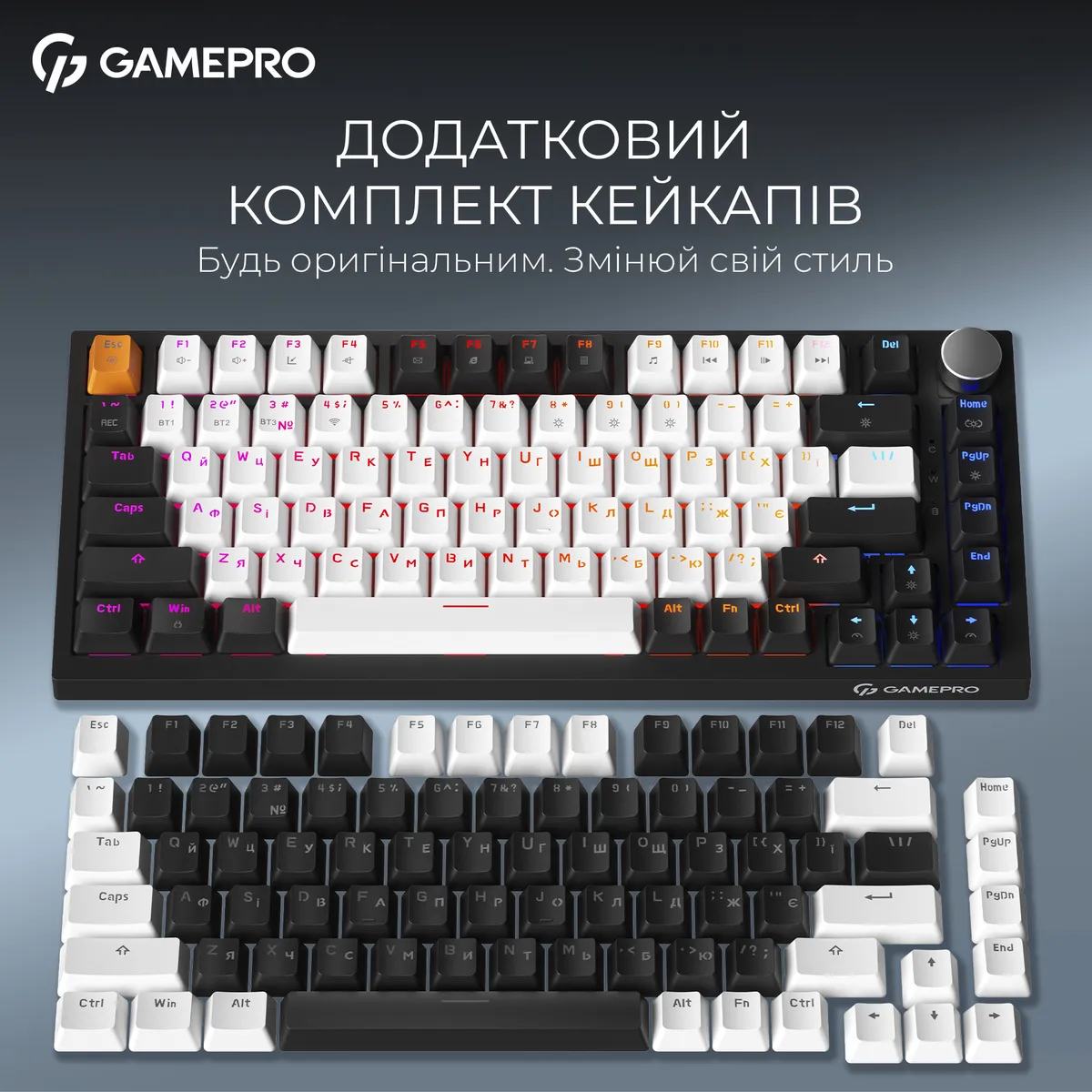 Клавіатура бездротова GamePro Asgard Valhalla QLAB Sakura Switch Black (MK160-B-QS-PRO) - мініатюра 11