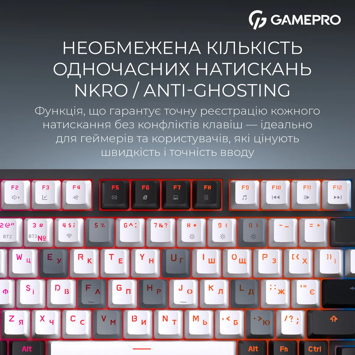 Клавіатура бездротова GamePro Asgard Valhalla QLAB Sakura Switch Black (MK160-B-QS-PRO) - мініатюра 15