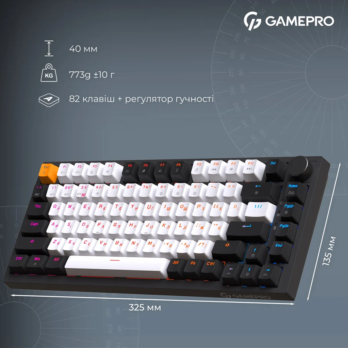 Клавіатура бездротова GamePro Asgard Valhalla QLAB Sakura Switch Black (MK160-B-QS-PRO) - мініатюра 18