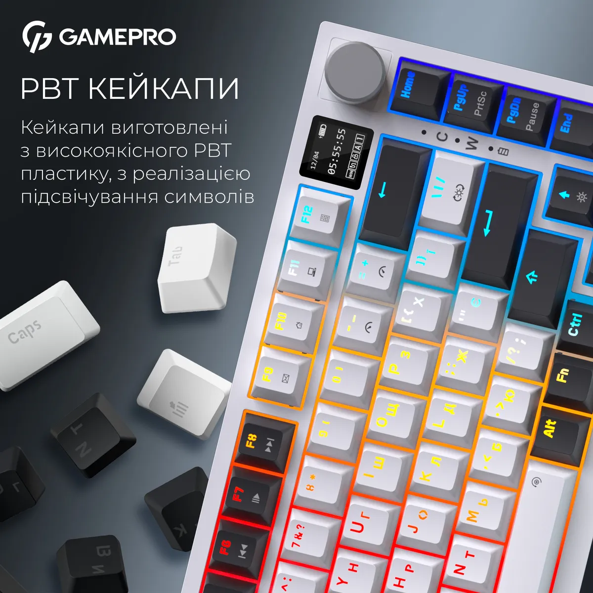 Клавіатура бездротова GamePro Asgard Valhalla QLAB Sakura Switch White With Display (MK160-W-D-QS-PRO) - мініатюра 14
