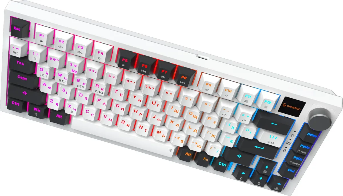 Клавіатура бездротова GamePro Asgard Valhalla QLAB Sakura Switch White With Display (MK160-W-D-QS-PRO) - мініатюра 4
