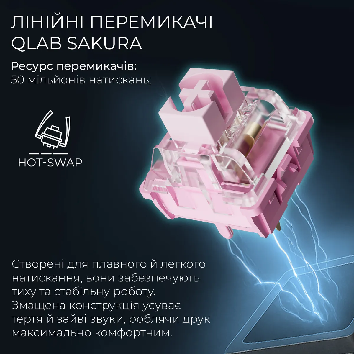 Клавіатура бездротова GamePro Asgard Valhalla QLAB Sakura Switch White With Display (MK160-W-D-QS-PRO) - мініатюра 9