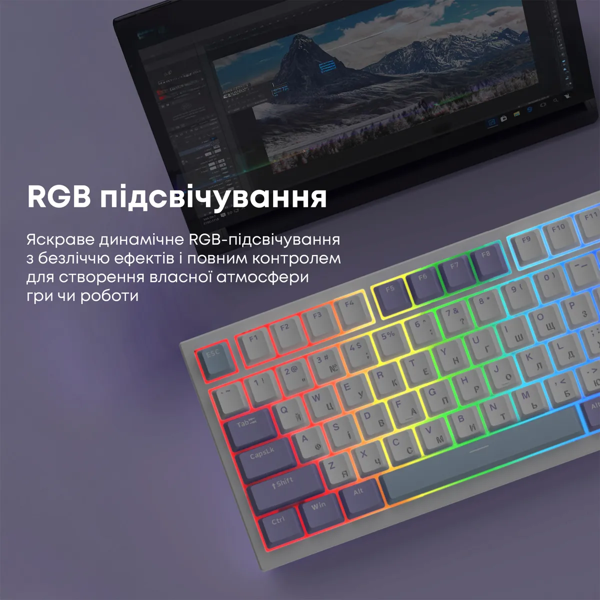 Клавіатура Ajazz AK820 Sea Salt Switch White USB-C (AK820-SS-PWB) - мініатюра 14