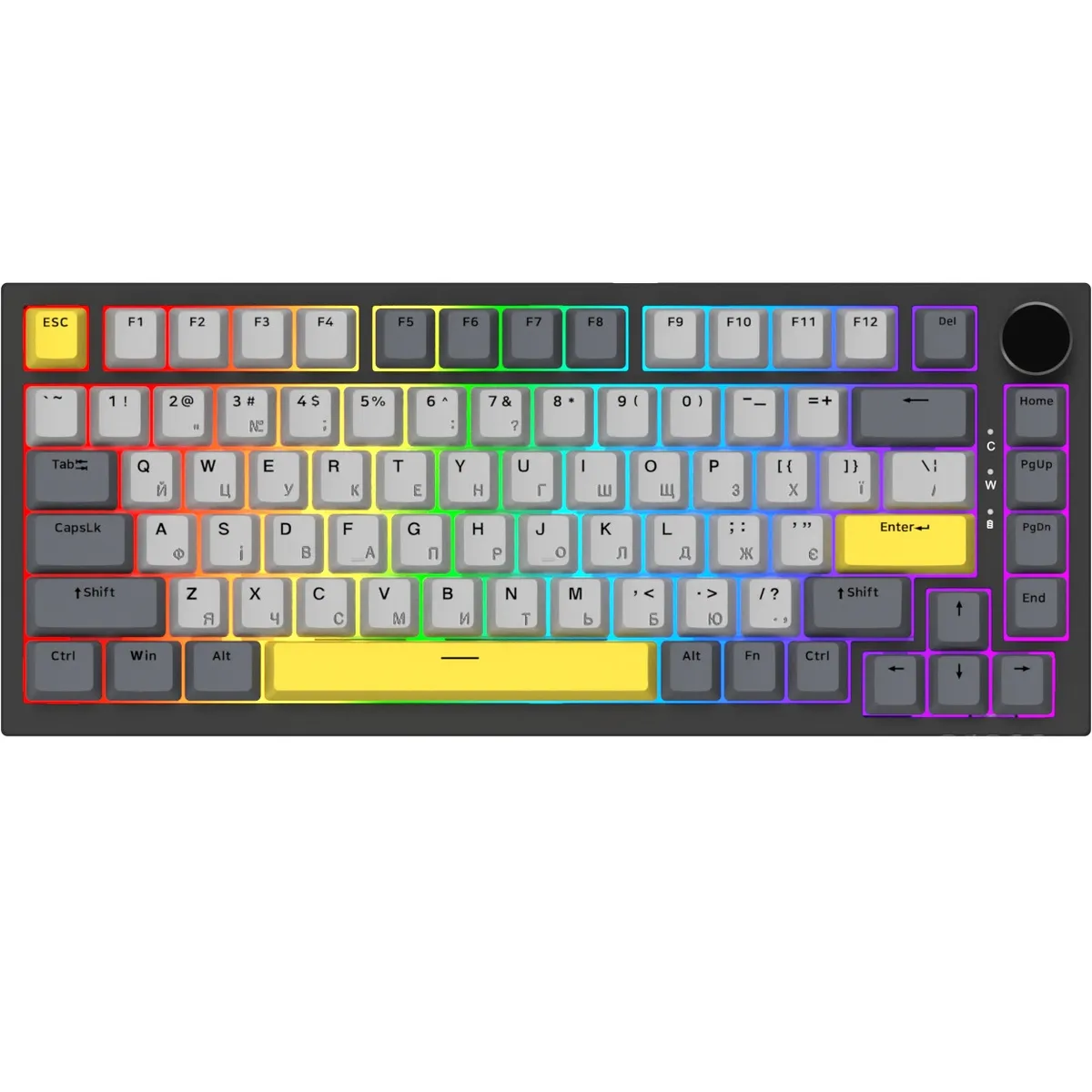 Клавіатура Ajazz AK820 Sea Salt Switch Black USB-C (AK820-SS-BGY) - зображення 1