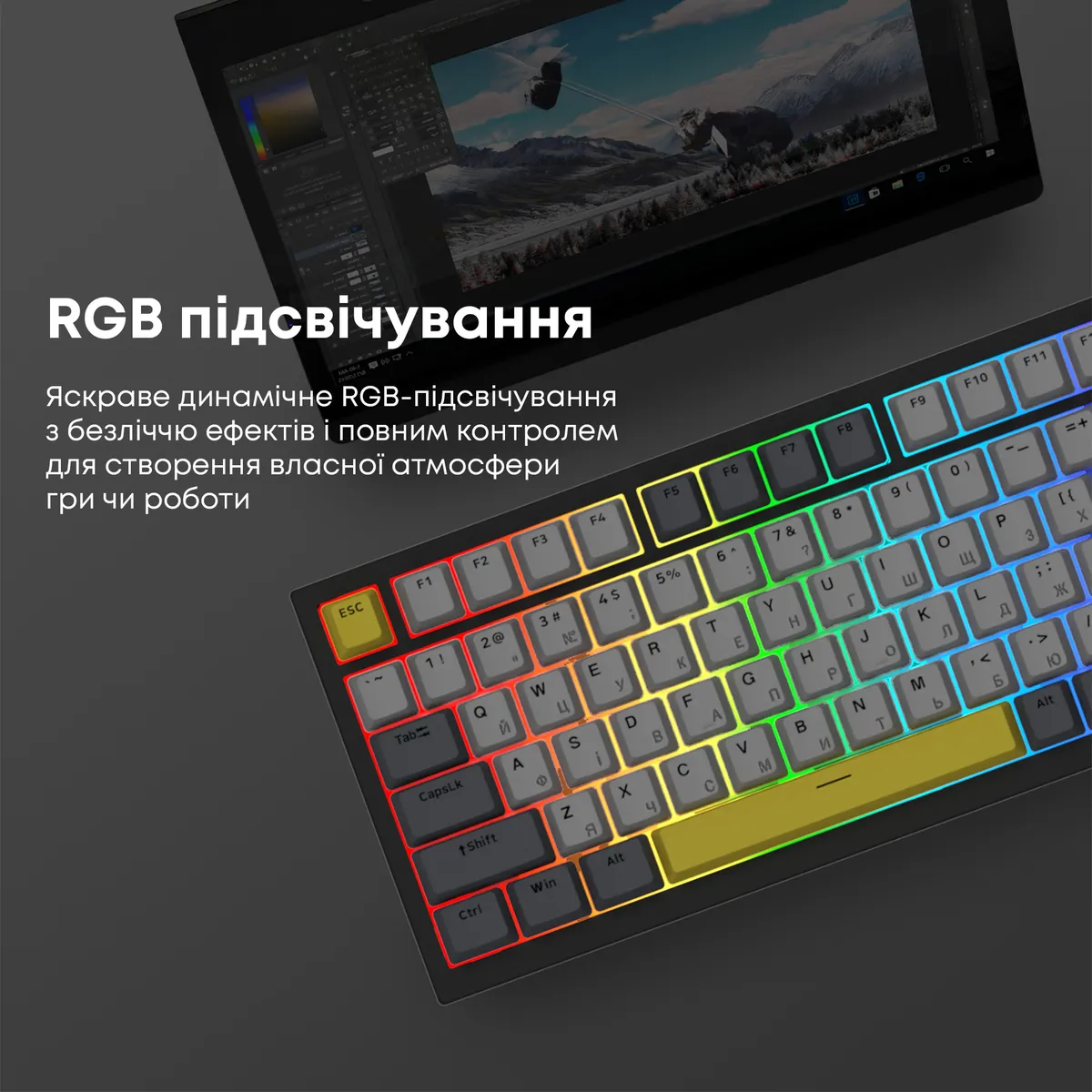 Клавіатура Ajazz AK820 Sea Salt Switch Black USB-C (AK820-SS-BGY) - мініатюра 14