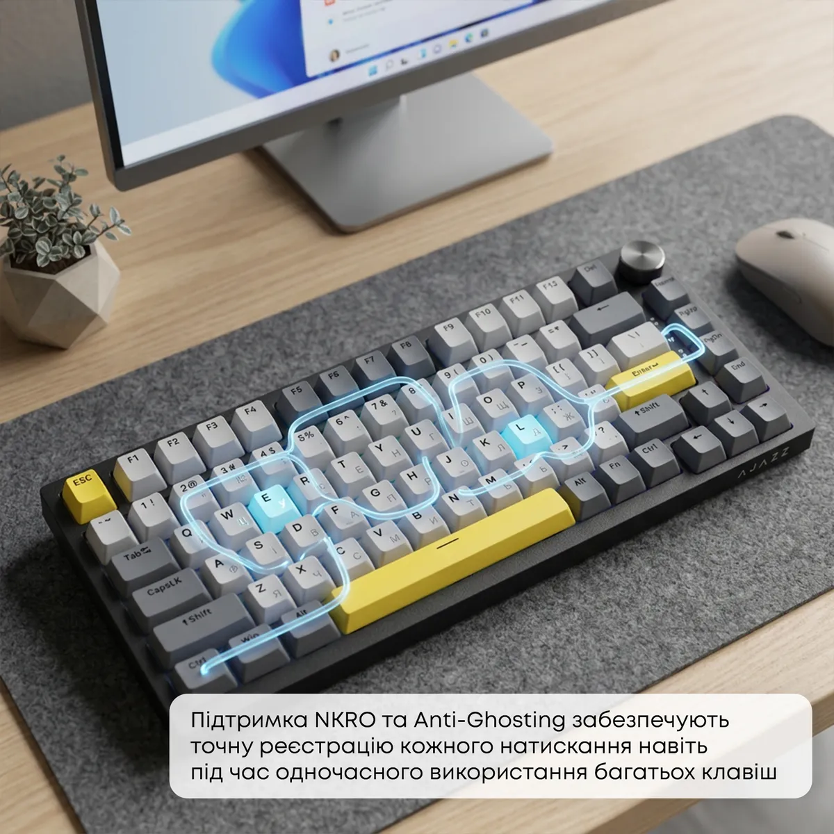Клавіатура Ajazz AK820 Sea Salt Switch Black USB-C (AK820-SS-BGY) - мініатюра 15