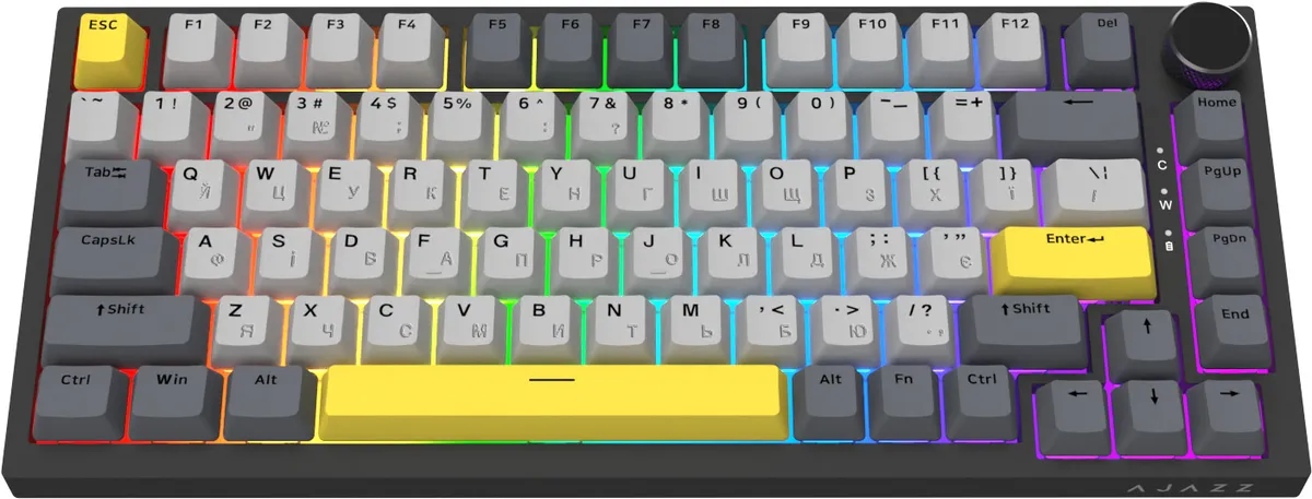 Клавіатура Ajazz AK820 Sea Salt Switch Black USB-C (AK820-SS-BGY) - мініатюра 2