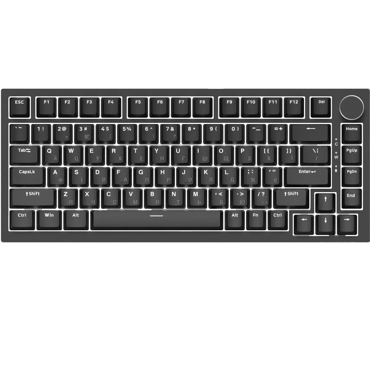 Клавіатура Ajazz AK820 Red Switch Black USB-C (AK820-R-B) - зображення 1