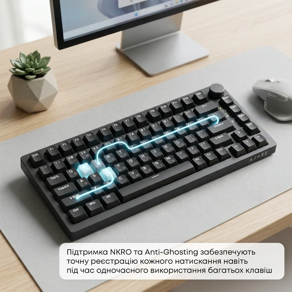 Клавіатура Ajazz AK820 Red Switch Black USB-C (AK820-R-B) - мініатюра 15