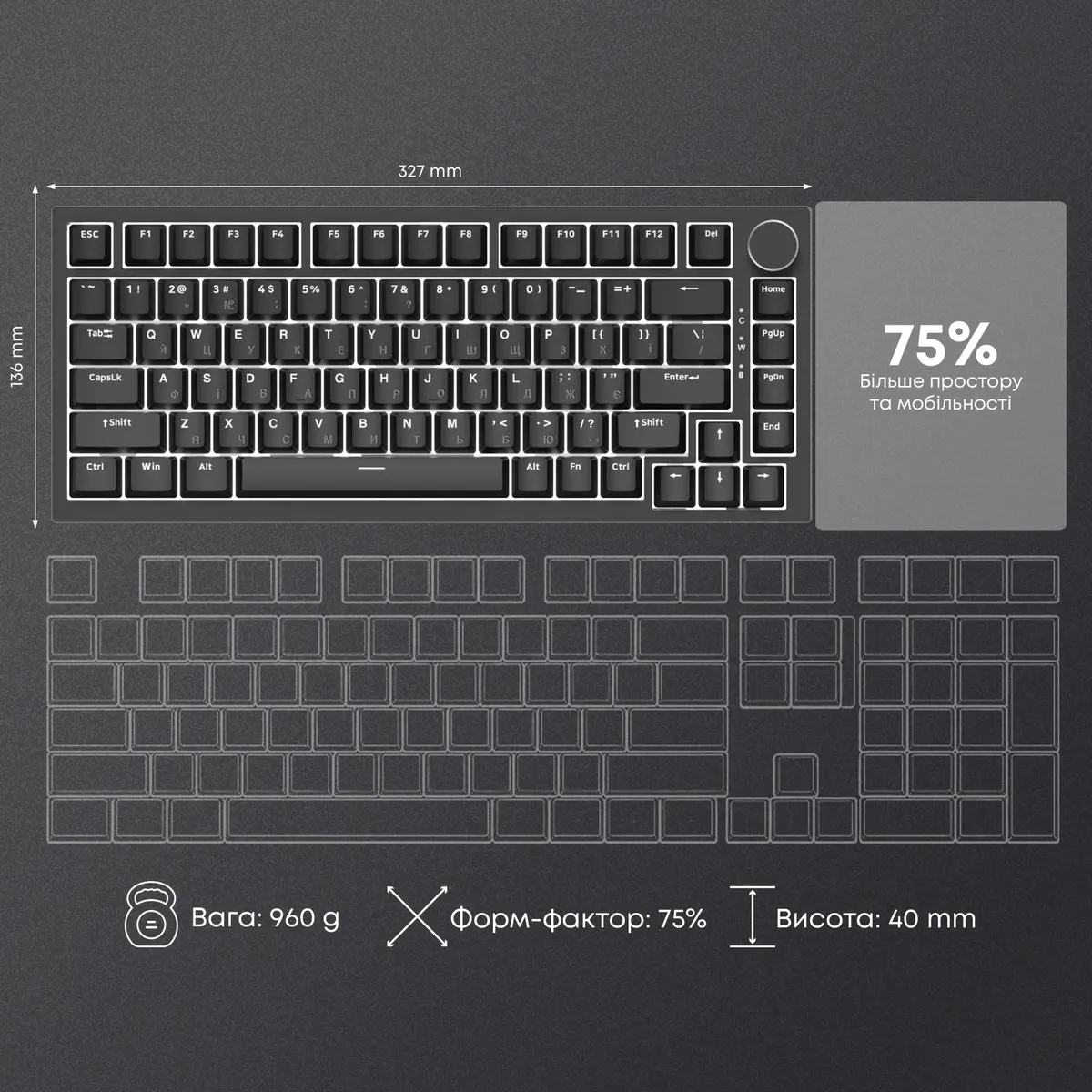 Клавіатура Ajazz AK820 Red Switch Black USB-C (AK820-R-B) - мініатюра 17