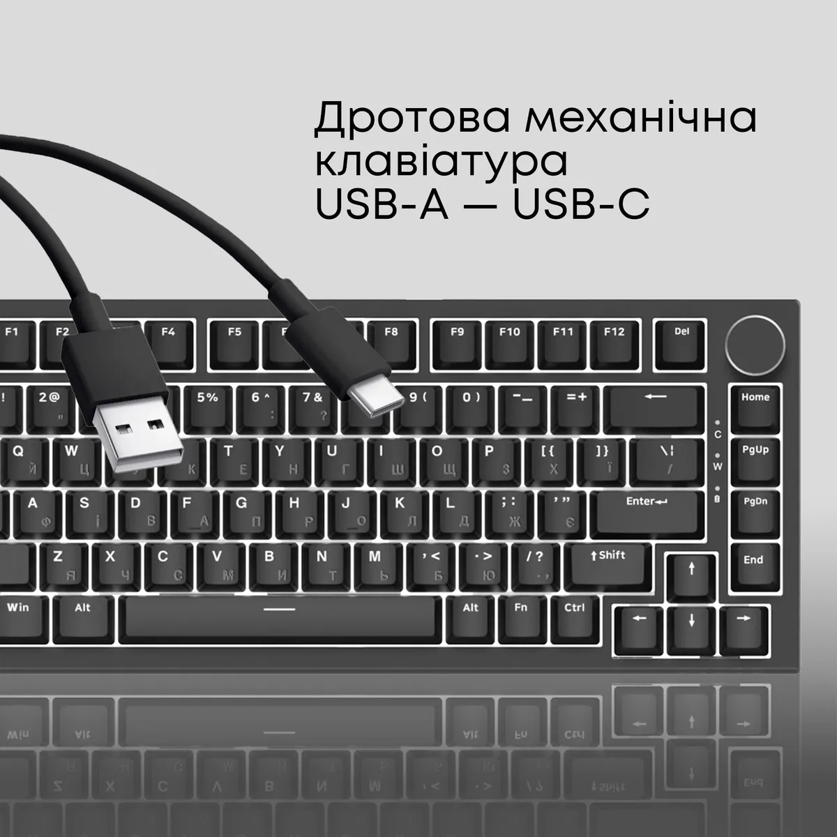 Клавіатура Ajazz AK820 Red Switch Black USB-C (AK820-R-B) - мініатюра 7