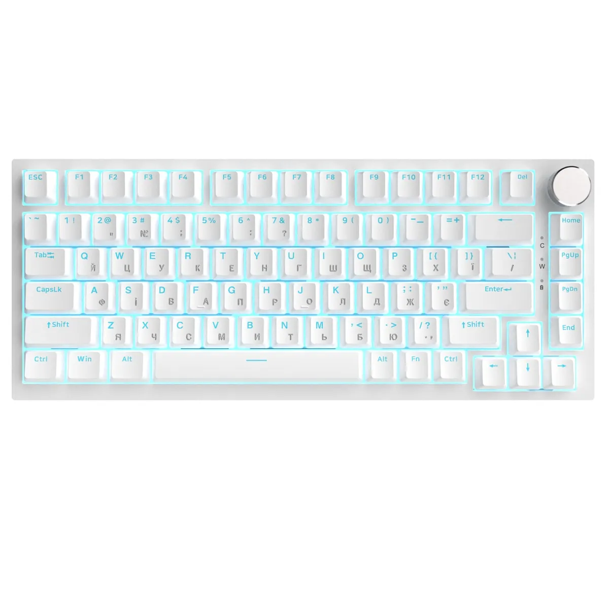 Клавіатура Ajazz AK820 Red Switch White USB-C (AK820-R-W) - зображення 1