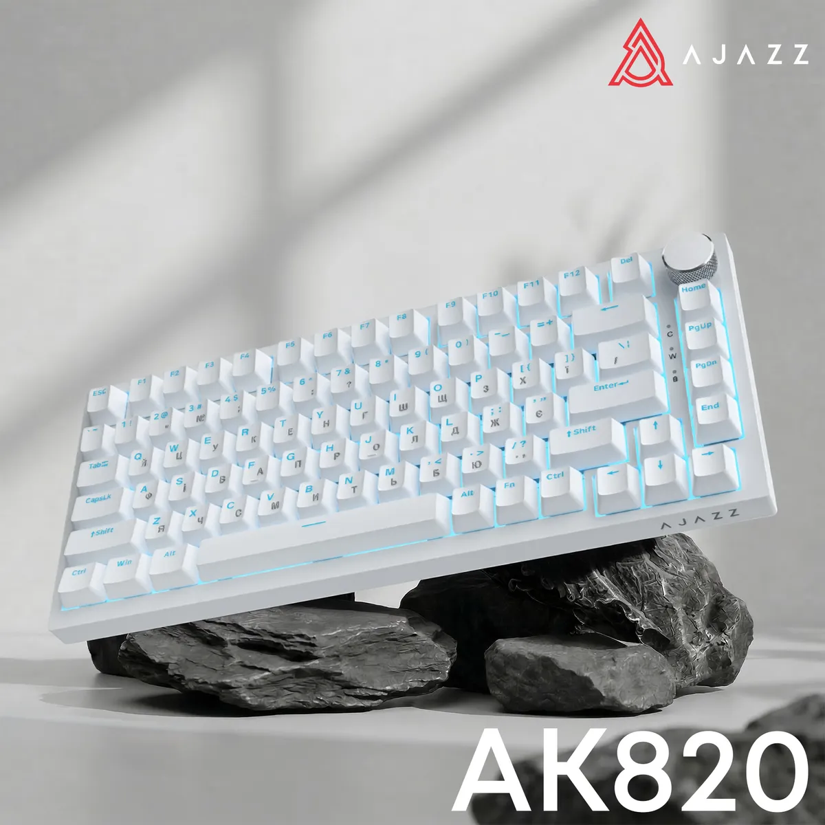 Клавіатура Ajazz AK820 Red Switch White USB-C (AK820-R-W) - мініатюра 6