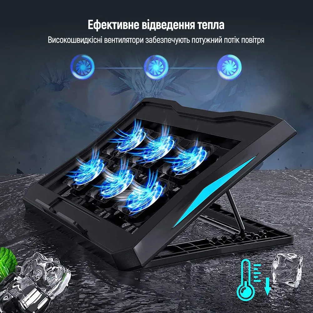 Охолоджуюча пiдставка для ноутбука ColorWay Cooling Laptop Q3, 10-17” (CW-CLQ3) - мініатюра 6