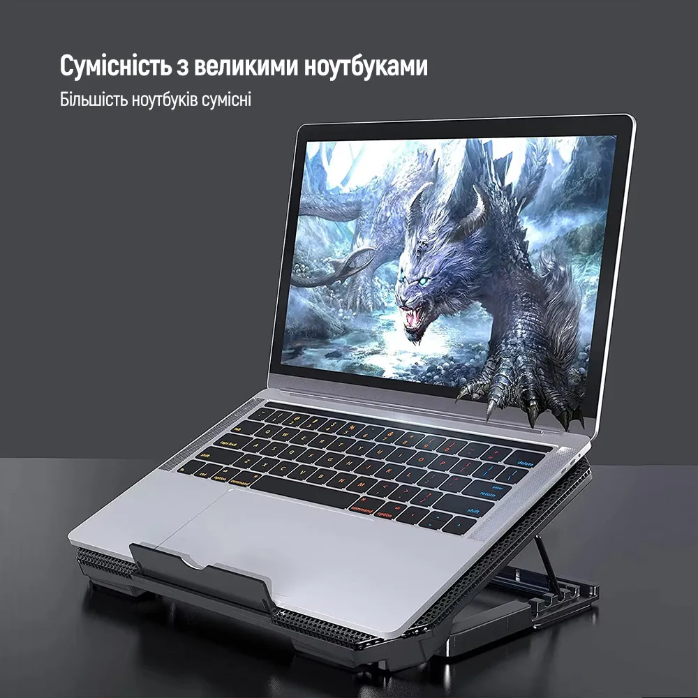 Охолоджуюча пiдставка для ноутбука ColorWay Cooling Laptop Q100, 10-17” (CW-CLQ100) - мініатюра 6