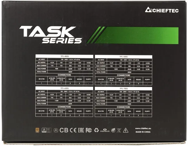 Блок живлення Chieftec TPS-700S, ATX 2.3, APFC, 12cm fan, Bronze, RTL - мініатюра 4