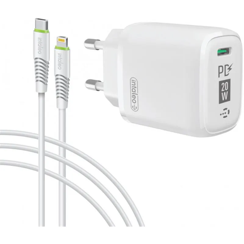 Мережевий зарядний пристрій Intaleo TCGQPD120L (1USBx3A) White (1283126510007) + кабель Lightning - мініатюра 3