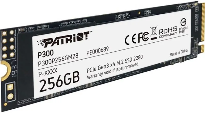 Накопичувач SSD  256GB Patriot P300 M.2 2280 PCIe 3.0 x4 NVMe TLC (P300P256GM28) - мініатюра 2