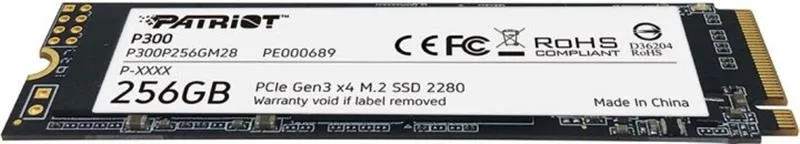 Накопичувач SSD  256GB Patriot P300 M.2 2280 PCIe 3.0 x4 NVMe TLC (P300P256GM28) - мініатюра 4