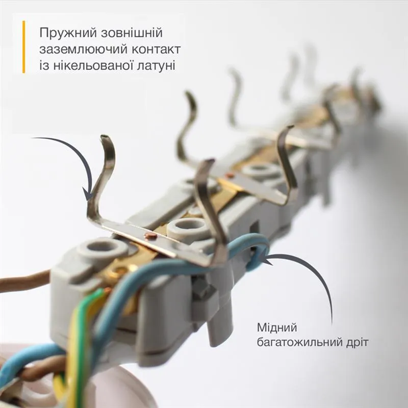 Подовжувач блоковий (ABS) Electrum 2 гнізда 2м C-ES-1782 - мініатюра 4