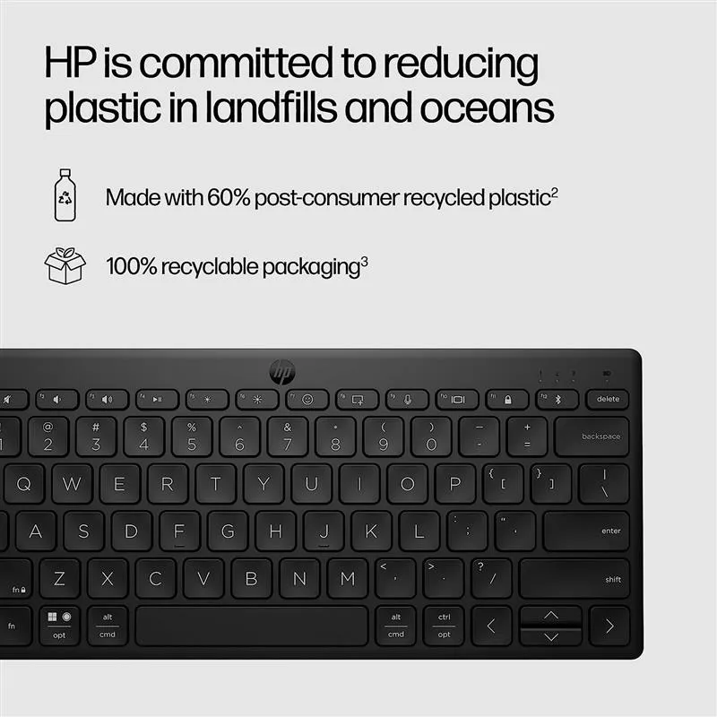 Клавіатура беспроводная HP 350 Compact Multi-Device BT Black (692S8AA)  - мініатюра 10