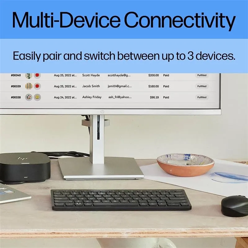Клавіатура беспроводная HP 350 Compact Multi-Device BT Black (692S8AA)  - мініатюра 9