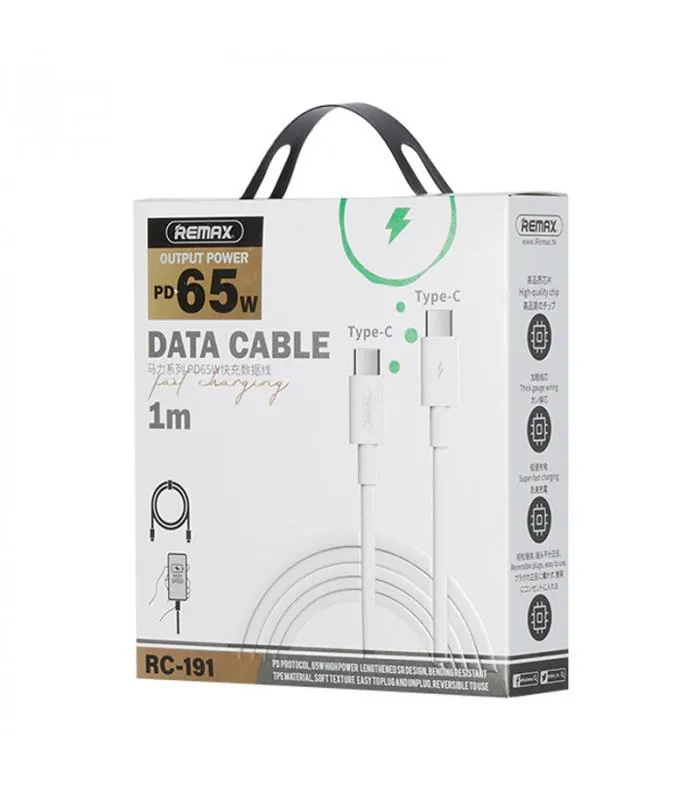 Кабель Remax Marlik Series Power Delivery Type-C to Type-C 65W White (RC-191) - мініатюра 6