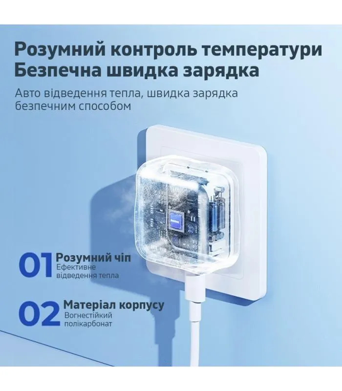 Мережевий зарядний пристрій Remax 35W PD + QC Fast Charger White (RP-U87) - мініатюра 3