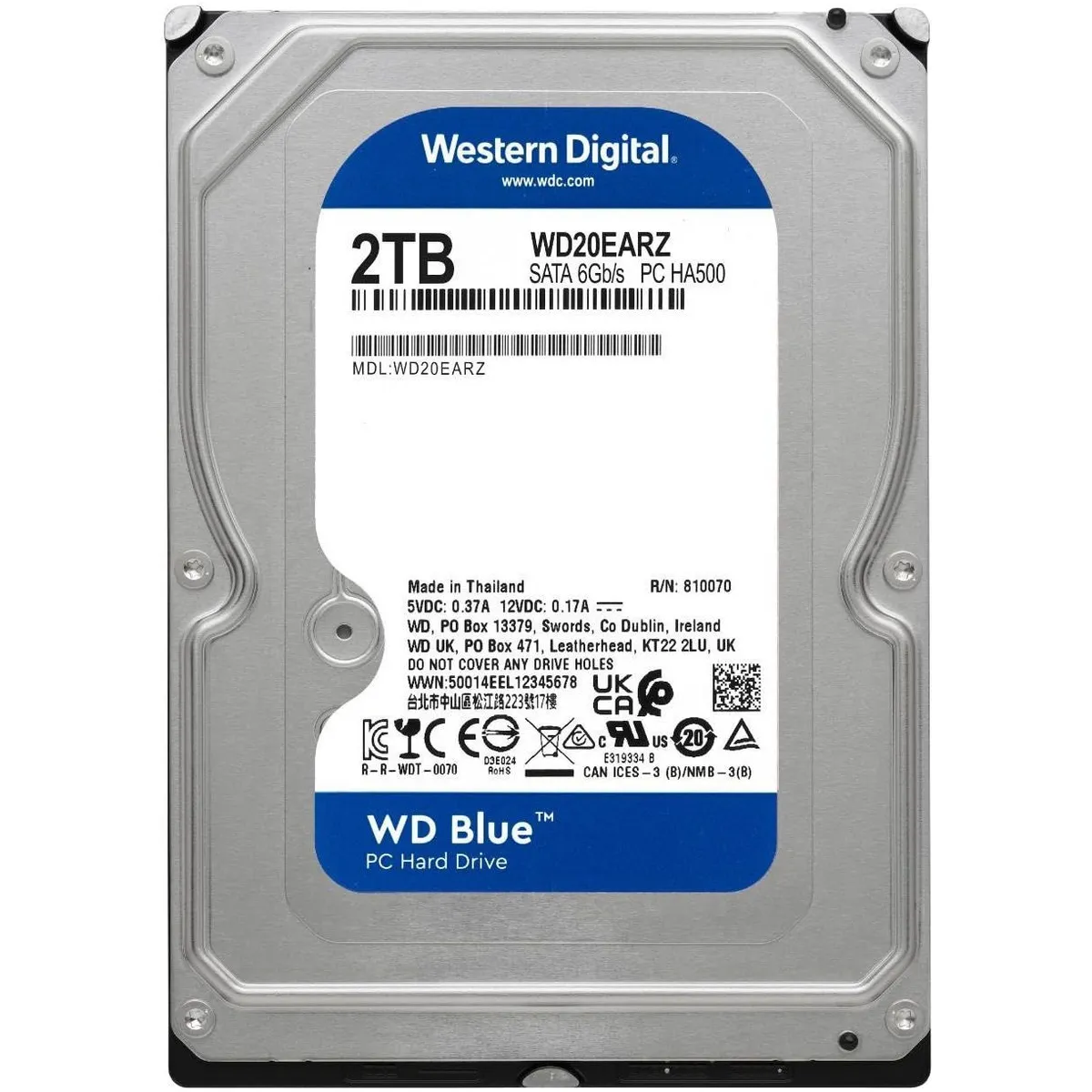 Накопичувач HDD SATA 2.0TB WD Blue 5400rpm 64MB (WD20EARZ) - мініатюра 5