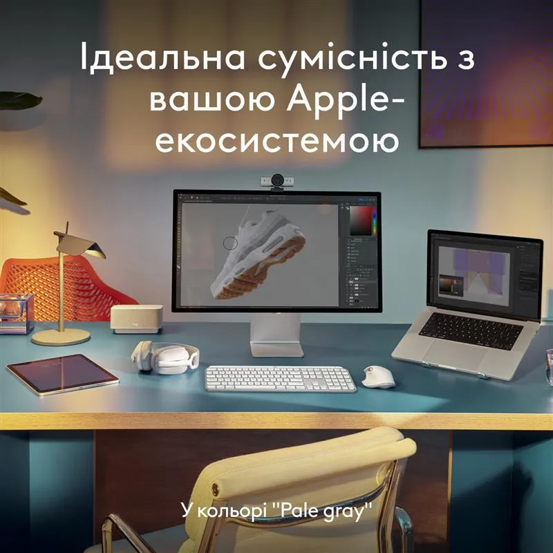 Клавiатура бездротова Logitech MX Keys S for Mac Pale Grey (920-011638) - мініатюра 13
