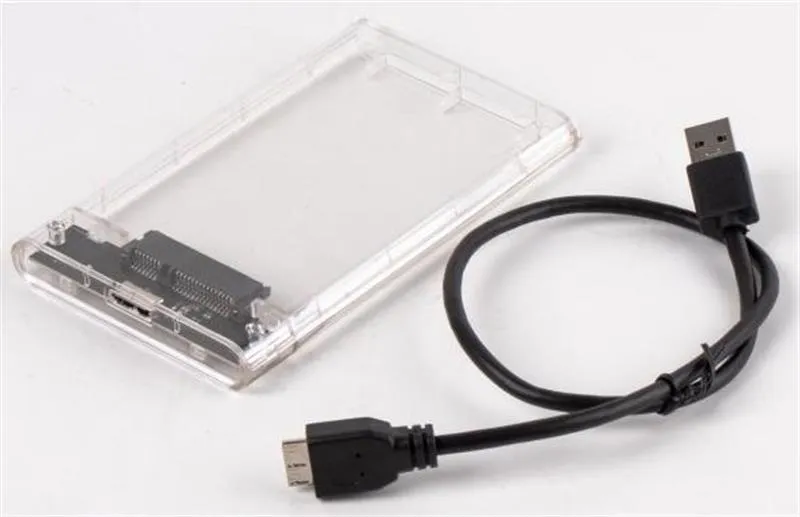 Зовнішній карман USB3.0 для HDD/SSD SATA 2.5" AgeStar 3UB2P4 Transparent - зображення 1
