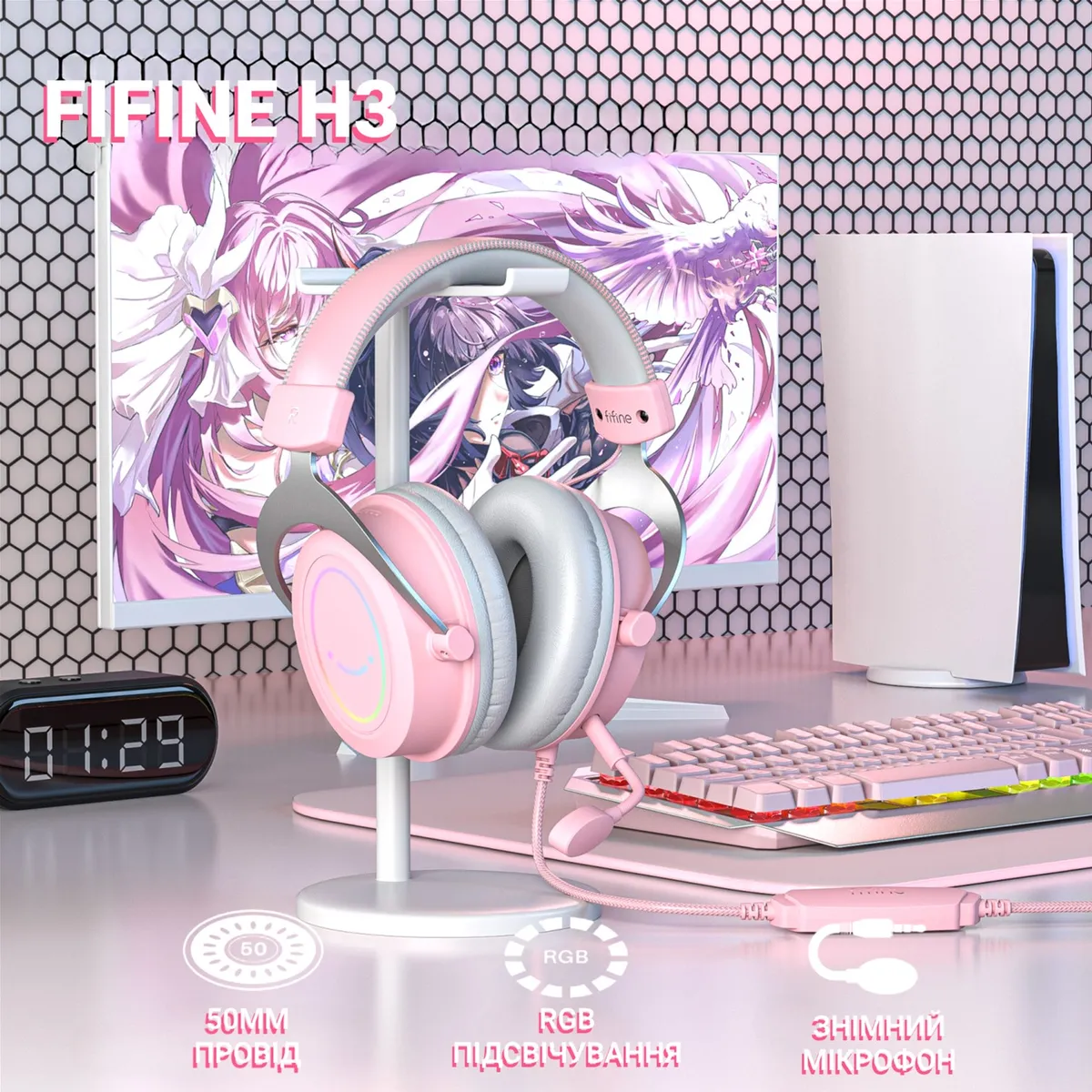 Гарнітура Fifine RGB H3P Pink - мініатюра 5