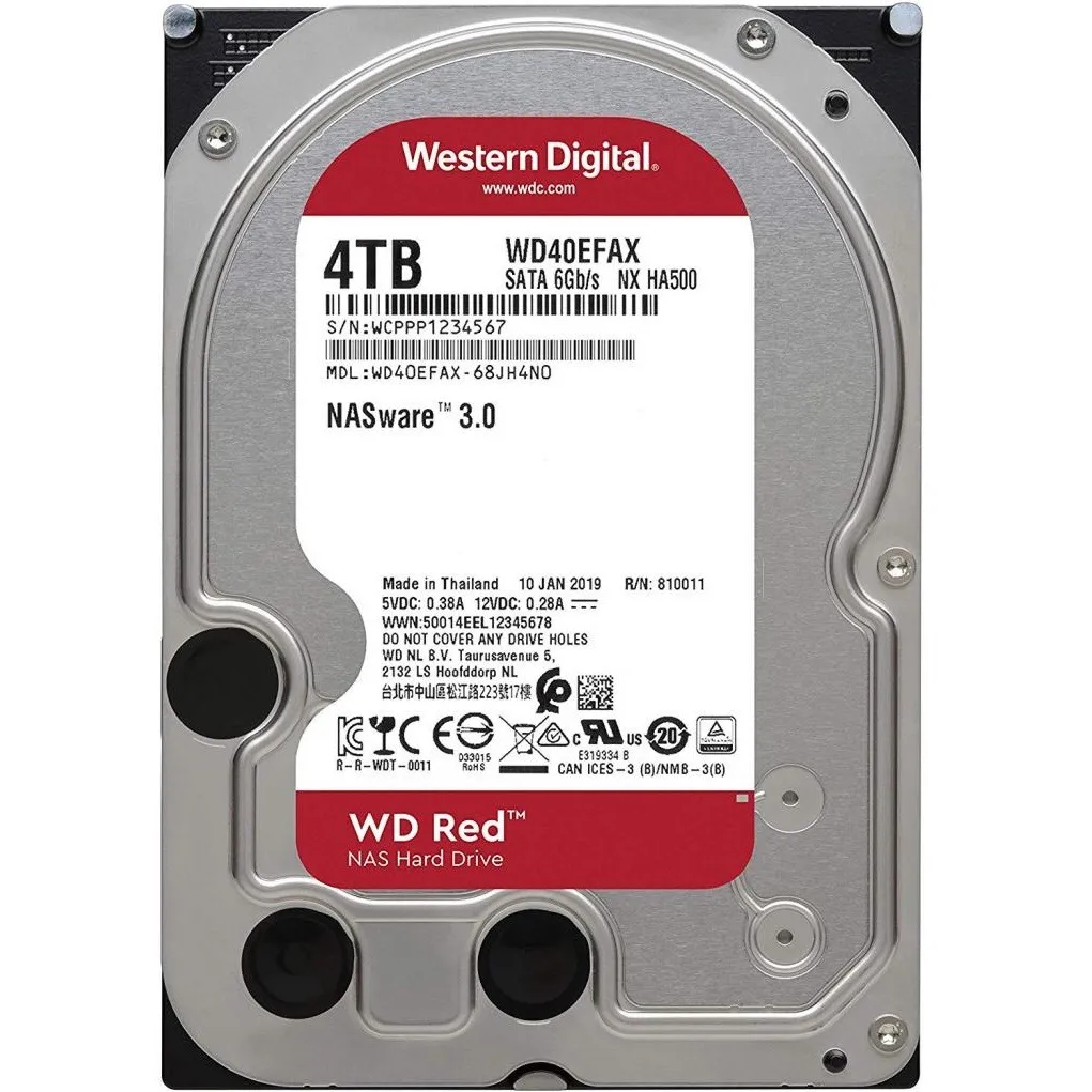 Накопичувач HDD SATA 4.0TB WD Red 5400rpm 256MB (WD40EFAX) - мініатюра 4