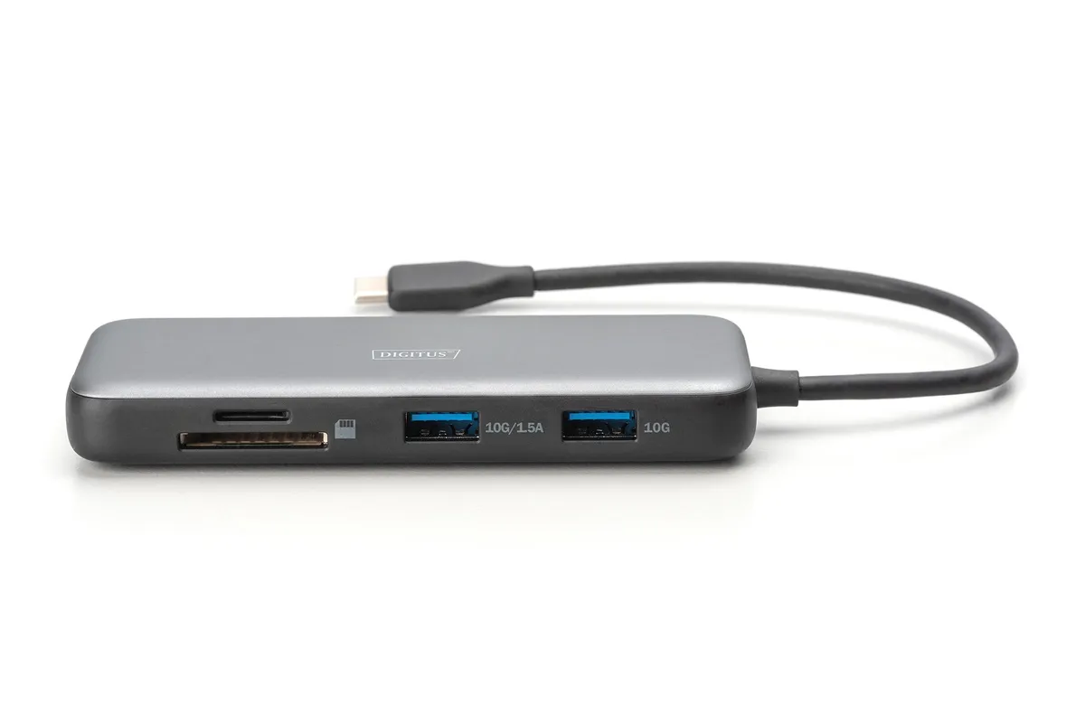 Док-станція Digitus USB-C PD 100W/USB3.2х2/USB-C/RJ45/SD/MicroSD/2хHDMI (DA-70915) - мініатюра 2