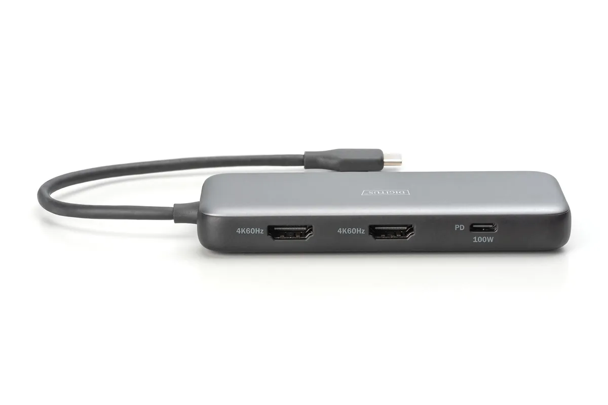 Док-станція Digitus USB-C PD 100W/USB3.2х2/USB-C/RJ45/SD/MicroSD/2хHDMI (DA-70915) - мініатюра 3