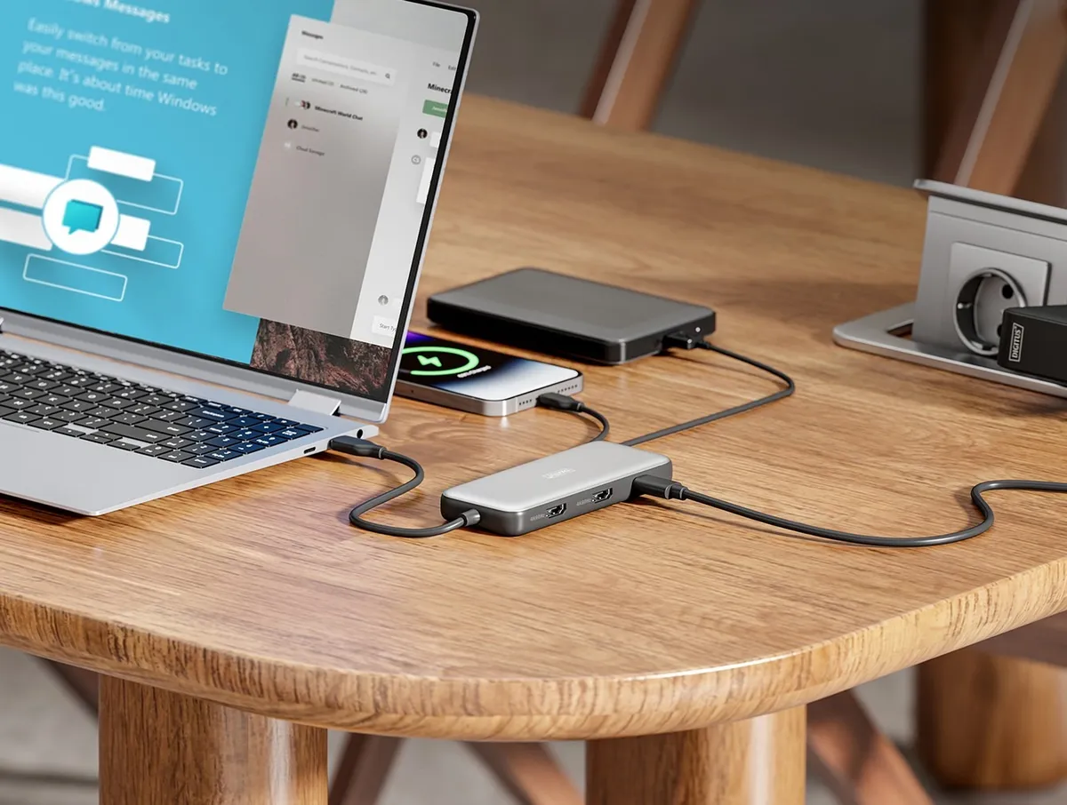 Док-станція Digitus USB-C PD 100W/USB3.2х2/USB-C/RJ45/SD/MicroSD/2хHDMI (DA-70915) - мініатюра 5