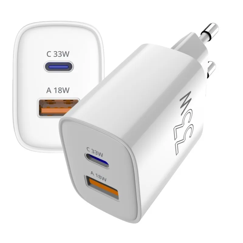 Мережевий зарядний пристрій Sigma mobile X-power 33W GaN, PD, QC (1xUSB-C + 1xUSB-A) White (PS33-01) - мініатюра 2