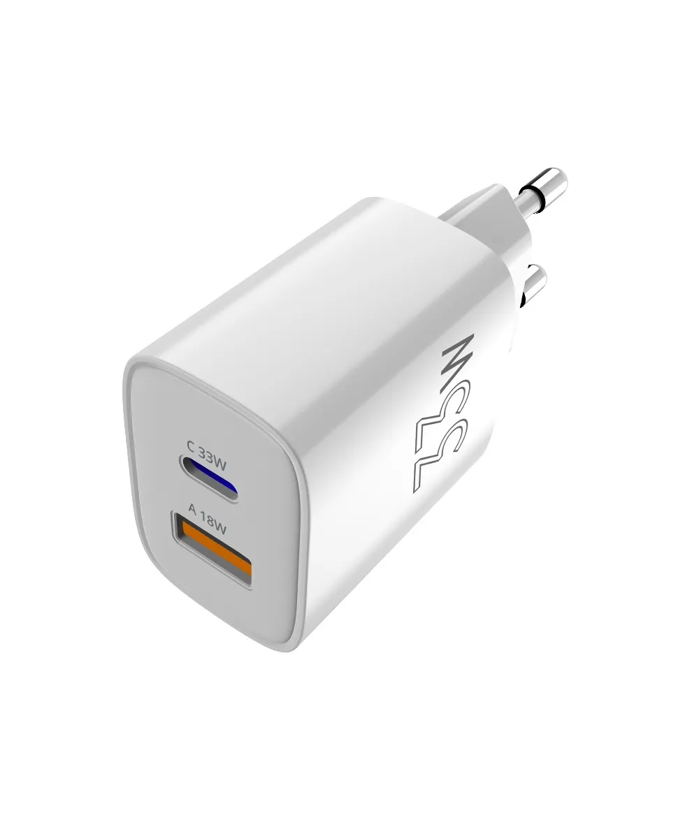Мережевий зарядний пристрій Sigma mobile X-power 33W GaN, PD, QC (1xUSB-C + 1xUSB-A) White (PS33-01) - мініатюра 4