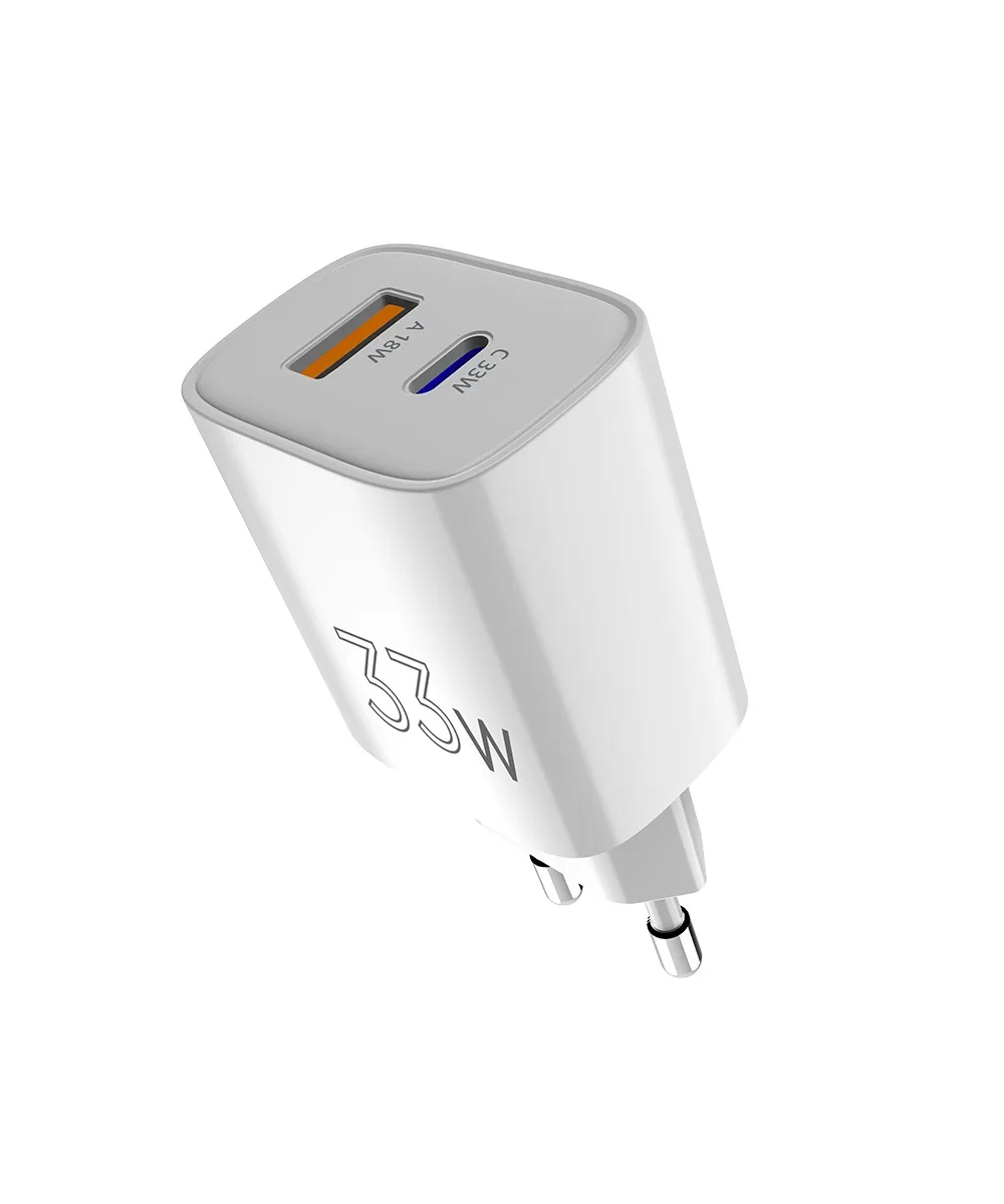 Мережевий зарядний пристрій Sigma mobile X-power 33W GaN, PD, QC (1xUSB-C + 1xUSB-A) White (PS33-01) - мініатюра 5