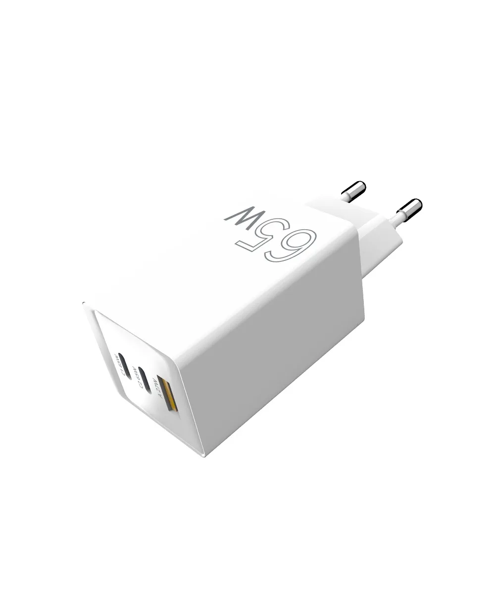Мережевий зарядний пристрій Sigma mobile X-power 65W GaN, PD, QC (2xUSB-C + 1xUSB-A) White (PS65-01) - мініатюра 6